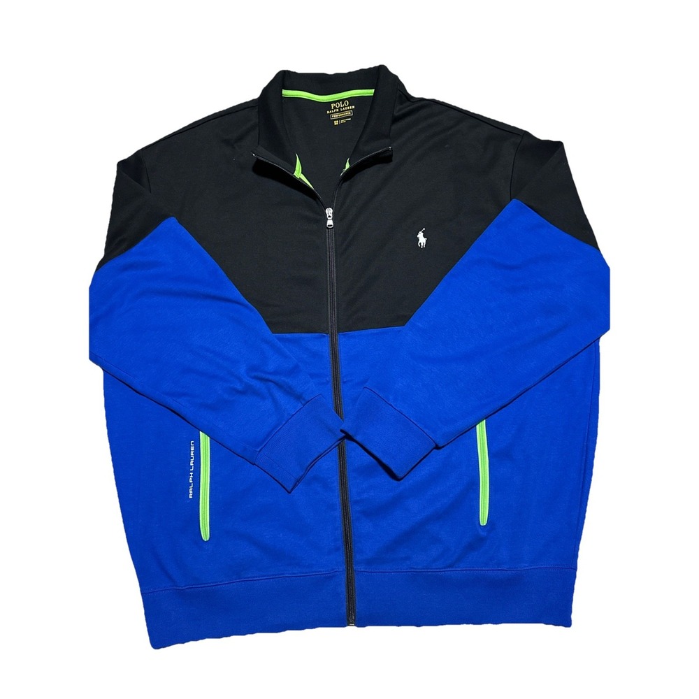 Polo Ralph Lauren Mens Performance Jacket 2XB Full zip cotton NWOT Collorblock